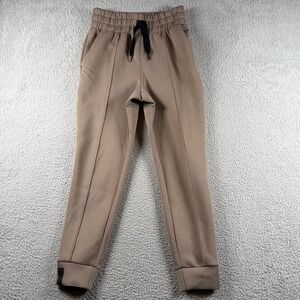 UNRL LuxBreak Joggers Womens S Mocha Beige Pintuck Tech Fleece Sweatpants Pants